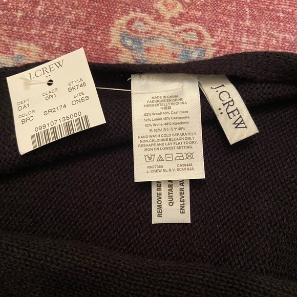 NWT J Crew Wool/Cashmere Colorblock Poncho - Picture 2 of 7